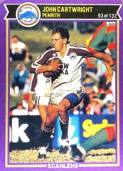1987 Scanlens Rugby League #93 John Cartwright Front